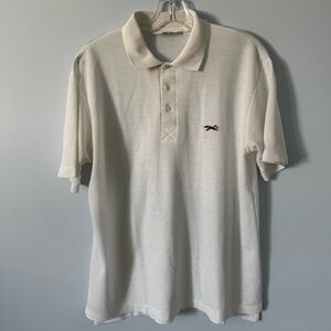 Vintage The Fox White Polo Shirt Men’s L-Red Fox Logo, Classic Preppy Style